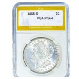 1885-O Morgan Silver Dollar PGA MS64