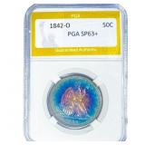 1842-O Seated Liberty Half Dollar PGA SP63+