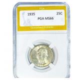 1935 Washington Silver Quarter PGA MS66