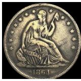 1864-S Silver Half Dollar NEARLY UNCIRCULATED