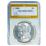 1886 Morgan Silver Dollar PGA MS64 DMPL