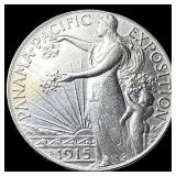 1915-S Silver Panama-Pacific Half Dollar CLOSELY U