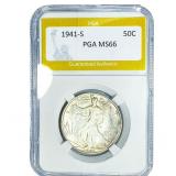 1941-S Walking Liberty Half Dollar PGA MS66
