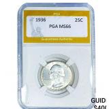 1936 Washington Silver Quarter PGA MS66