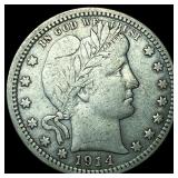 1914 Barber Quarter NEARLY UNCIRCULATED