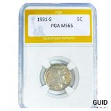 1931-S Buffalo Nickel PGA MS65