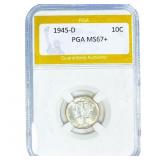 1945-D Mercury Silver Dime PGA MS67+