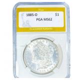 1885-O Morgan Silver Dollar PGA MS62