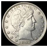 1892 Silver Barber Quarter CHOICE BU