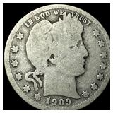 1909-O Barber Silver Quarter NICELY  CIRCULATED
