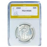 1944 Walking Liberty Half Dollar PGA MS66