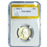 1951-S Washington Silver Quarter PGA MS66