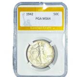 1942 Walking Liberty Half Dollar PGA MS64