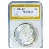 1884-CC Morgan Silver Dollar PGA MS64