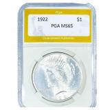 1922 Silver Peace Dollar PGA MS65