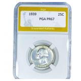 1939 Washington Silver Quarter PGA PR67