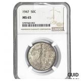 1947 Walking Liberty Half Dollar NGC MS65