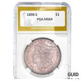 1898-S Morgan Silver Dollar PGA MS64