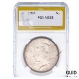 1928 Silver Peace Dollar PGA MS65