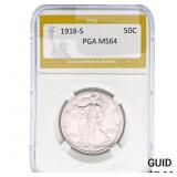 1918-S Walking Liberty Half Dollar PGA MS64