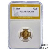 1886 Rare Gold Dollar PGA PR66 CAM