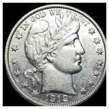 1912-S Silver Barber Half Dollar CLOSELY UNCIRCULA