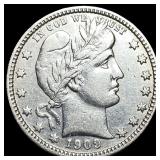 1909-D Silver Barber Quarter CLOSELY UNCIRCULATED