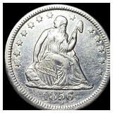 1856-O Silver Seated Liberty Quarter CLOSELY UNCIR