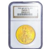 1908 $20 Gold Double Eagle NGC MS63 No Motto