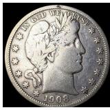 1908-D Silver Barber Half Dollar LIGHTLY CIRCULATE