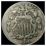 1875 Shield Nickel NEARLY UNCIRCULATED