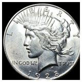 1928 Silver Peace Dollar CLOSELY UNCIRCULATED