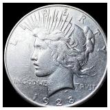 1928 Silver Peace Dollar NEARLY UNCIRCULATED