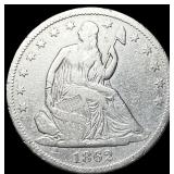 1862-S Silver Half Dollar ABOUT UNCIRCULATED