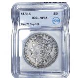 1879-S Morgan Silver Dollar ICG VF35
