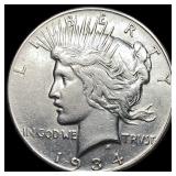 1934 Silver Peace Dollar NEARLY UNCIRCULATED