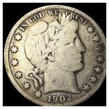 1902-S Silver Barber Half Dollar LIGHTLY CIRCULATE