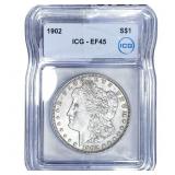 1902 Morgan Silver Dollar ICG EF45