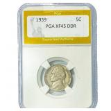 1939 Jefferson Nickel PGA XF45 DDR