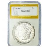 1890-S Morgan Silver Dollar PGA MS63