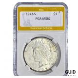 1922-S Silver Peace Dollar PGA MS62