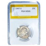 1947-S Washington Silver Quarter PGA MS66