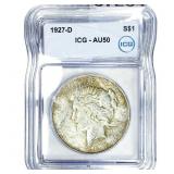 1927-D Silver Peace Dollar ICG AU50