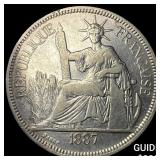 1887 French Indo-China .7813oz Silver Piastre