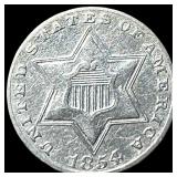 1854 Silver Three-Cent Piece CLOSELY UNCIRCULATED