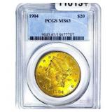 1904 $20 Gold Double Eagle PCGS MS63