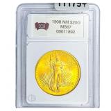 1908 $20 Gold Double Eagle CCGS MS67