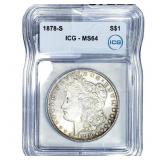 1878-S Morgan Silver Dollar ICG MS64