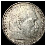 1937 Germany Silver 5 Reichsmark