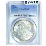 1886 Morgan Silver Dollar PCGS MS63